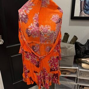 Floral Orange and Purple Dress